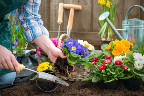 Seasonal garden maintenance and planting in a Bulls Cross outdoor space